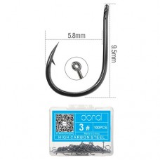 Рыболовные крючки №3 DONQL Iseama with Eye 100 шт Рыболовные крючки №3 DONQL Iseama with Eye 100 шт
