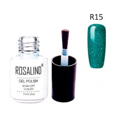 Гель-лак для ногтей маникюра 7мл Rosalind, шиммер, R15 нефритовый