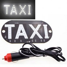 Автомобильное LED табло табличка Такси TAXI 12В, белое в прикуриватель Автомобильное LED табло табличка Такси TAXI 12В, белое в прикуриватель