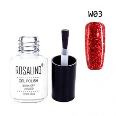 Гель-лак для ногтей маникюра 7мл Rosalind, глиттер, W03 красный Гель-лак для ногтей маникюра 7мл Rosalind, глиттер, W03 красный