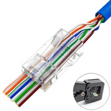 10x Коннектор RJ45 8P8C Cat6 EZ-RJ45 со сквозным отверстием 10x Коннектор RJ45 8P8C Cat6 EZ-RJ45 со сквозным отверстием