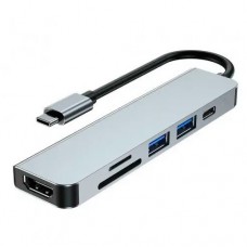 Хаб USB Type-C PD 2x USB 3.0 картридер SD TF HDMI металл Хаб USB Type-C PD 2x USB 3.0 картридер SD TF HDMI металл