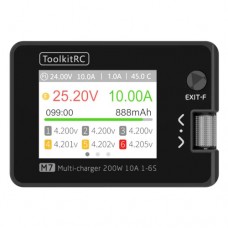 Зарядное устройство ToolkitRC M7 200Вт 10А 1-6S LiPo LiFepo4 Li-ion Зарядное устройство ToolkitRC M7 200Вт 10А 1-6S LiPo LiFepo4 Li-ion