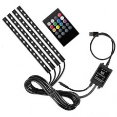 Подсветка салона авто LED RGB светомузыка с пультом ДУ