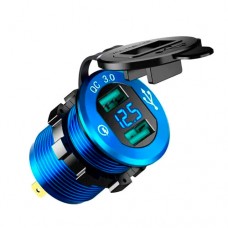 Преобразователь напряжения 12в 24в - 2x USB QC3.0 18 Вт вольметр автомобильное зарядное