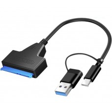 Адаптер USB Type-C на SATA III для HDD/SSD 2.5" кабель-переходник до 5 Гбит/с Адаптер USB Type-C на SATA III для HDD/SSD 2.5" кабель-переходник до 5 Гбит/с